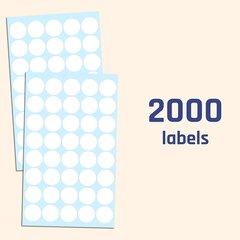 Виниловые наклейки белые круги - 2000 шт. (2 см) цена и информация | Декоративные наклейки | kaup24.ee