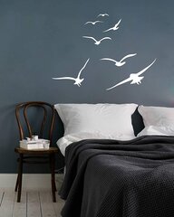 Виниловые наклейки на стену Белые летящие птицы - 123 х 89 см цена и информация | Декоративные наклейки | kaup24.ee