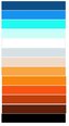 Vinüülist trepikleebised, gradientvärvid punase, oranži, valge ja sinise triibuga sisekujundus