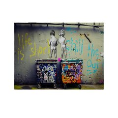 Banksy Life seinaprint Lõuend Graffiti lõuend sisekujundus – 120 x 80 cm hind ja info | Seinapildid | kaup24.ee