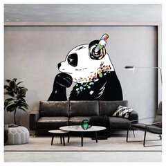 Vinüülist seinakleebis Thinking Panda kõrvaklappidega sisekujundus – 200 x 137 cm hind ja info | Seinakleebised | kaup24.ee