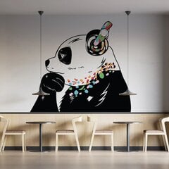 Vinüülist seinakleebis Thinking Panda kõrvaklappidega läbipaistva taustaga sisekujundusega – 200 X 137 cm hind ja info | Seinakleebised | kaup24.ee