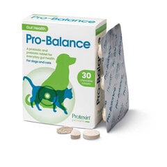Протексин пробиологический пробиотик и пребиотик для кошек и собак, 30 таблеток цена и информация | Витамины, пищевые добавки и товары от паразитов | kaup24.ee