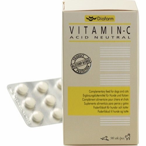 C -vitamiin koertel ja kassidel Diafarm, 90Tab. hind ja info | Vitamiinid, toidulisandid ja parasiitide vastased tooted | kaup24.ee