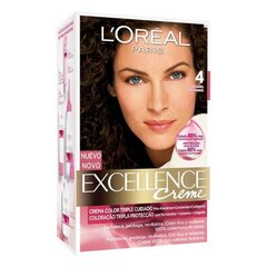 L'oreal Make Up Permanent Dye Excellence L'Oreal Make Up Brown Nº 4 hind ja info | Juuksevärvid | kaup24.ee