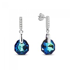 Naiste kõrvarõngad Diamond Sky „Calathea (Bermuda Blue)“ koos Swarovski kristallidega DS02A483 hind ja info | Kõrvarõngad | kaup24.ee