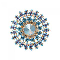 Naiste pross DiamondSky "Lotus (Light Sapphire Shimmer / Aquamarine)" Swarovski kristallidega DS00BR177 цена и информация | Броши | kaup24.ee