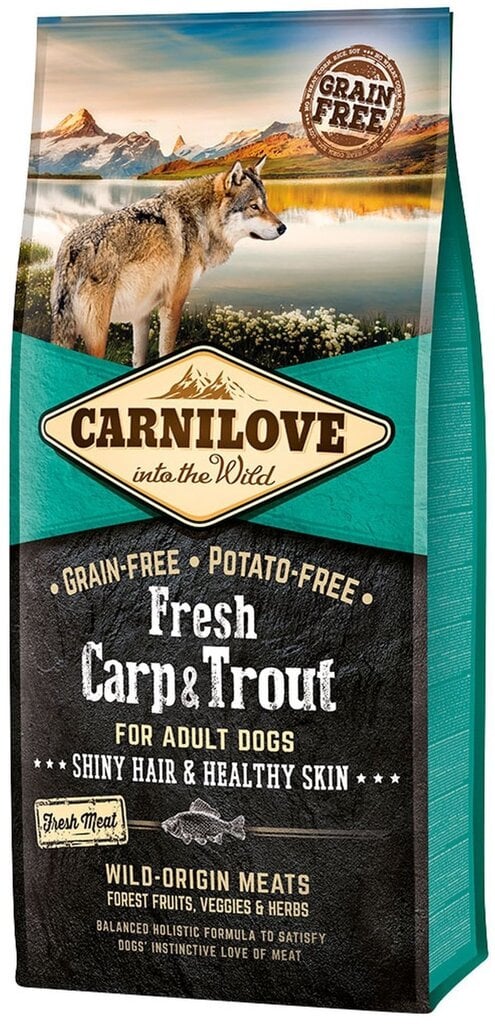 Carnilove Fresh Carp & Trout koeratoit 12 kg hind ja info | Kuivtoit koertele | kaup24.ee