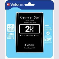 Verbatim Store 'N' Go 2 TB цена и информация | Жёсткие диски (SSD, HDD) | kaup24.ee