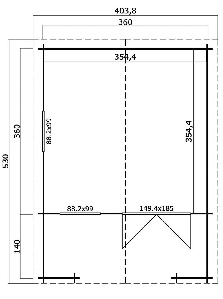 Aiamaja Luuna 12,6 m² + terrass hind ja info | Kuurid ja aiamajad | kaup24.ee