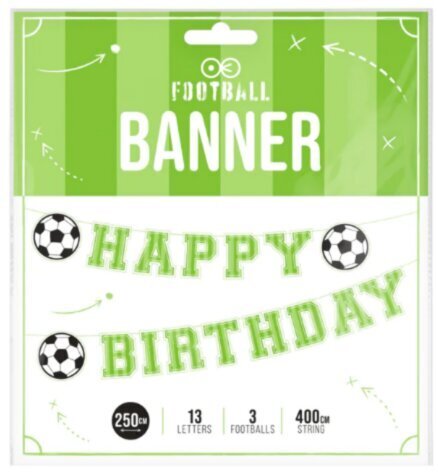 Kaunistusriba "Happy Birthday" Football, 250 x 16.4cm 9975 hind ja info | Peokaunistused | kaup24.ee