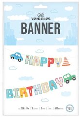 Kaunistusriba "Happy Birthday" Autod, 250 x 17cm 1473 hind ja info | Peokaunistused | kaup24.ee