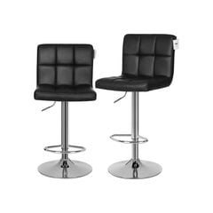 Набор из 2 барных стульев из искусственной кожи черного цвета. цена и информация | Стулья для кухни и столовой | kaup24.ee
