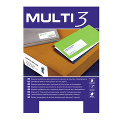 Liimimärgid Multi-3, 48,5 x 25,4 mm, A4, 100 lehte, valge hind ja info | Kirjatarbed | kaup24.ee