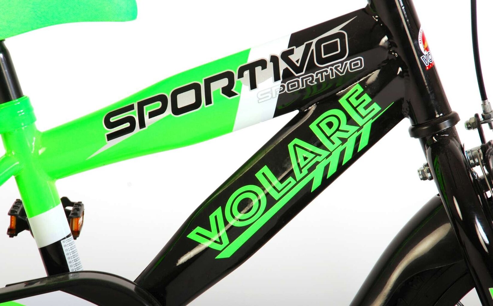 Poiste jalgratas 14" Volare Sportivo - neoonroheline/ must цена и информация | Jalgrattad | kaup24.ee