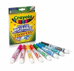 CRAYOLA Mahapestavad tempel-markerid 8 tk. hind ja info | Kunstitarbed, voolimise tarvikud | kaup24.ee