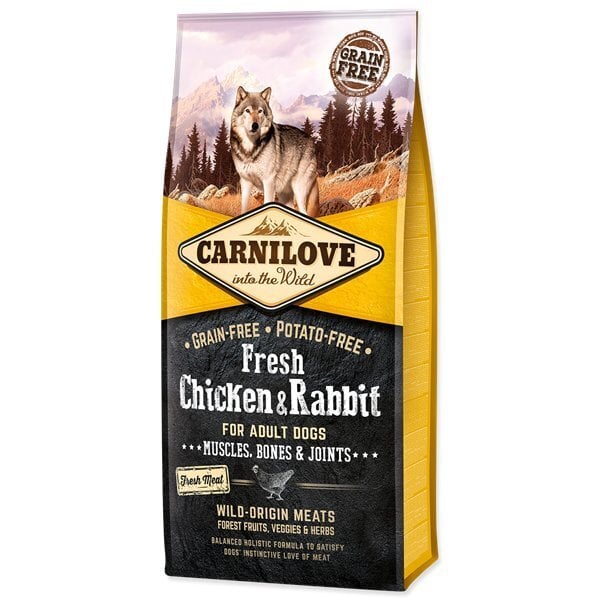 Carnilove Fresh Chicken & Rabbit for Adult koeratoit 12 kg цена и информация | Kuivtoit koertele | kaup24.ee