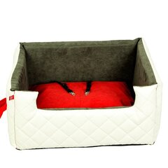 Amibelle Спальное место - кресло Lux, белое с красной подушкой L, 57 x 50 x 25 см цена и информация | Лежаки, домики | kaup24.ee