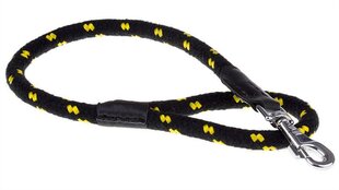 Поводок короткий Amibelle, черный с желтыми элементами, 65 см цена и информация | Поводки для собак | kaup24.ee
