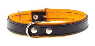 Musta värvi kaelarihm Amibelle oranži sisemusega, XL hind ja info | Kaelarihmad ja traksid koertele | kaup24.ee