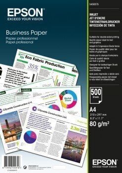 Epson Business Paper 500 sheets Printer, White, A4, 80 g hind ja info | Vihikud, märkmikud ja paberikaubad | kaup24.ee