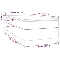 vidaXL kontinentaalvoodi madratsiga, sinine, 80x200 cm, kangas цена и информация | Кровати | kaup24.ee