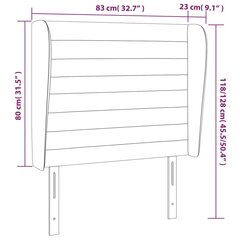 vidaXL voodipeats servadega, roosa, 83x23x118/88 cm, samet цена и информация | Кровати | kaup24.ee