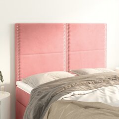 vidaXL voodipeatsid 4 tk, roosa, 72x5x78/88 cm, samet hind ja info | Voodid | kaup24.ee