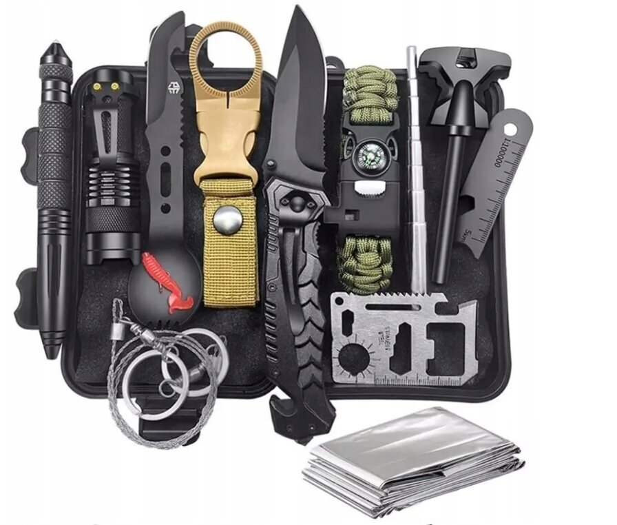 Mitmeotstarbeline ellujäämiskomplekt MEGA Survival Kit 18in1 hind ja info | Muu matkavarustus | kaup24.ee