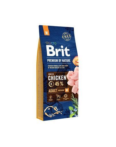 Brit Premium by Nature Adult M koeratoit 15 kg hind ja info | Kuivtoit koertele | kaup24.ee