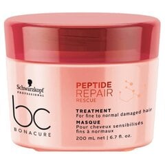 Маска для поврежденных волос Schwarzkopf Professional BC Bonacure Peptide Repair Rescue, 200 мл цена и информация | Маски, масла, сыворотки | kaup24.ee