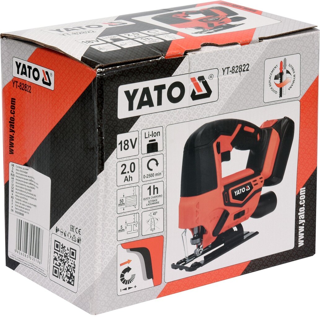 Akuga tikksaag 18V Li-ion Yato YT-82822 цена и информация | Elektrilised saed, mootorsaed ja tarvikud | kaup24.ee