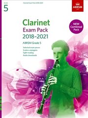 Clarinet Exam Pack 2018-2021, ABRSM Grade 5: Selected from the 2018-2021 syllabus. Score & Part, Audio Downloads, Scales & Sight-Reading цена и информация | Книги об искусстве | kaup24.ee