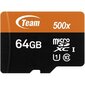 Mobiiltelefoni mälukaart Flash Micro-SD 64GB Team UHS-I 1Adp цена и информация | Mobiiltelefonide mälukaardid | kaup24.ee