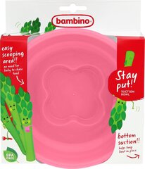 Миска с резиновой основой Bambino Stay put, 6+ мес., розовая цена и информация | Детский набор посуды | kaup24.ee