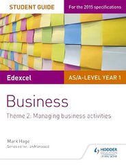 Edexcel AS/A-level Year 1 Business Student Guide: Theme 2: Managing business   activities, Theme 2 цена и информация | Книги по экономике | kaup24.ee