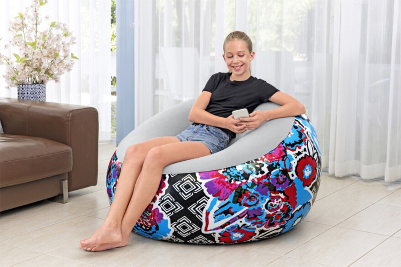 Täispuhutav tool Bestway Inflate-A-Chair Floral Street Art, 112 x 112 x 66 cm hind ja info | Täispuhutavad madratsid ja mööbel | kaup24.ee