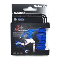 Mr.Lacy Goalies плоский шнур для футбольных бутс, синий, 125 см цена и информация | Уход за одеждой и обувью | kaup24.ee