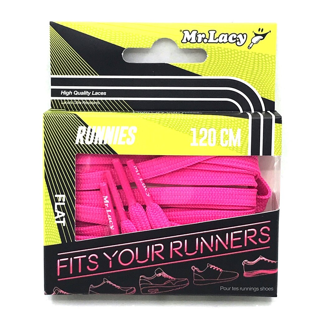 Mr.Lacy Runnies Lifestyle lapikud kingapaelad, roosa, 120 cm hind ja info | Rõivaste ja jalatsite hooldus | kaup24.ee