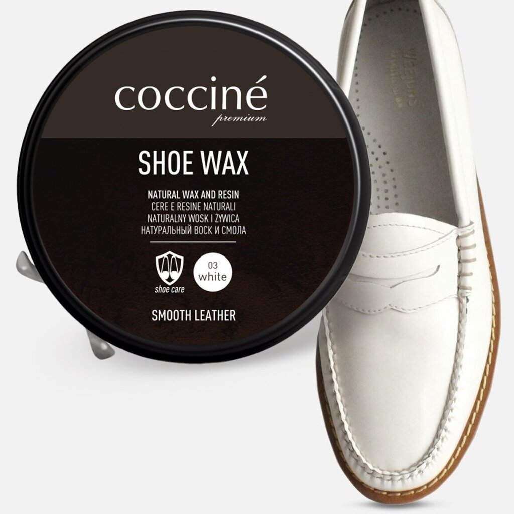 Valge nahast toodete kingakreem Coccine® - Coccine Shoe Wax цена и информация | Rõivaste ja jalatsite hooldus | kaup24.ee