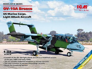 Liimitav mudel ICM 48305 Light Attack Aircraft OV-10А Bronco US Marine Corps 1/48 цена и информация | Склеиваемые модели | kaup24.ee