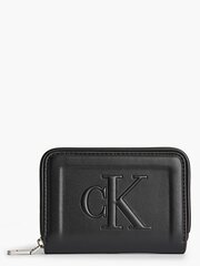 Calvin Klein Sculpted Med Zip Around Pipping Black 545008772 цена и информация | Женские кошельки, держатели для карточек | kaup24.ee