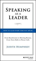 Speaking As a Leader - How to Lead Every Time You Speak...From Board Rooms to Meeting Rooms, From Town Halls to Phone Calls hind ja info | Majandusalased raamatud | kaup24.ee