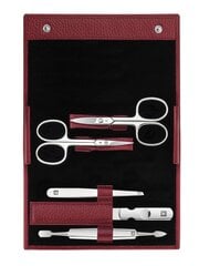 Zwilling Classic Inox Leather Case Red 5Pcs hind ja info | Maniküüri ja pediküüri tarvikud | kaup24.ee