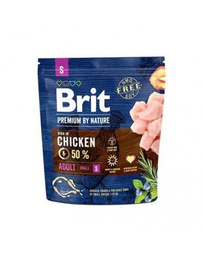 Brit Premium by Nature Adult S koeratoit 1 kg hind ja info | Kuivtoit koertele | kaup24.ee