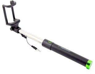 Selfie stick Esperanza EMM120KG, sobib telefonile ja fotoaparaadile, 26,5-80 cm pikk, must/roheline цена и информация | Моноподы для селфи («Selfie sticks») | kaup24.ee