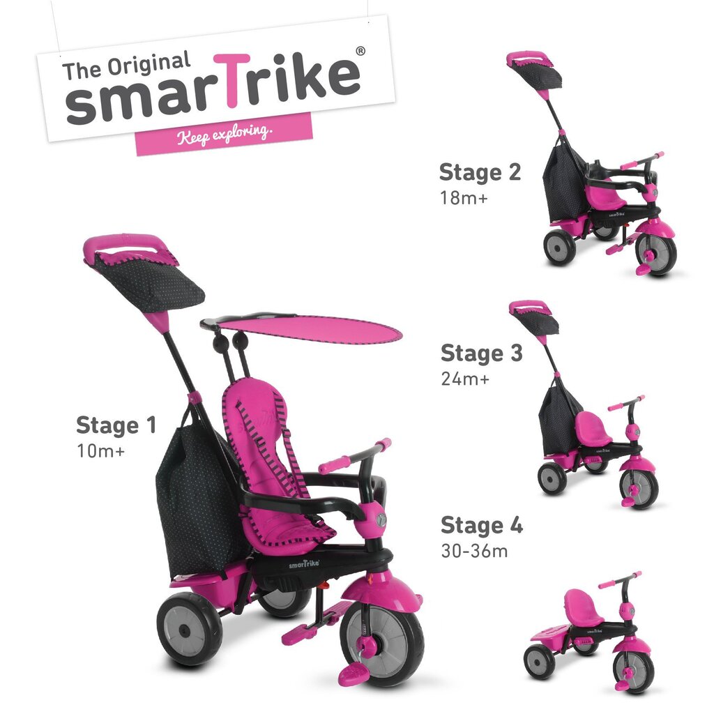 Kolmerattaline jalgratas Smart Trike, rooosa hind ja info | Kolmerattalised jalgrattad | kaup24.ee