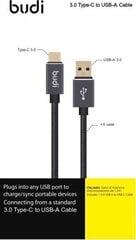 Провод Budi, USB-A - USB C, 1.2 м цена и информация | Кабели для телефонов | kaup24.ee