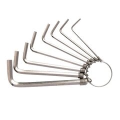 Deli Tools kuuskantvõtmekomplekt, 1,5-6 mm, hõbedane цена и информация | Механические инструменты | kaup24.ee