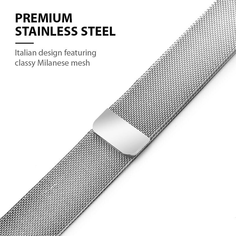 Kellarihm Crong Milano Steel kellale Apple Watch 42/44/45 mm, hõbedane цена и информация | Nutikellade ja nutivõrude tarvikud | kaup24.ee
